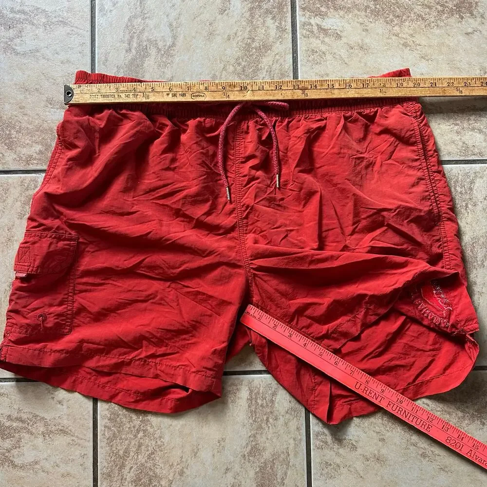Tommy Bahama Relax Elastic Waist Swim Trunks Men’s Size XL Red Orange‎ Lined